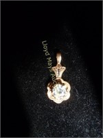 14k Gold & CZ Necklace Pendant