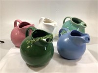 Five Pottery Water Pitchers