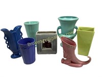 Seven Art Pottery Vases