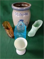 Assorted Decorative Glassware & Salt Glaze