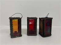 Stain glass candle holders