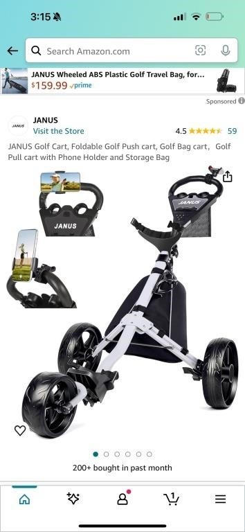 JANUS Golf Cart, Foldable Golf Push cart, Golf