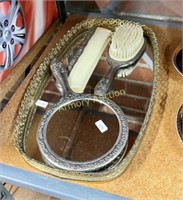 MIRROR TRAY - VANITY MIRROR - BRUSH - COMB