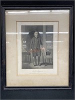 Antique 1858 Framed Chappel Print of Samuel Adams
