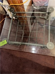 2 glass top end tables
