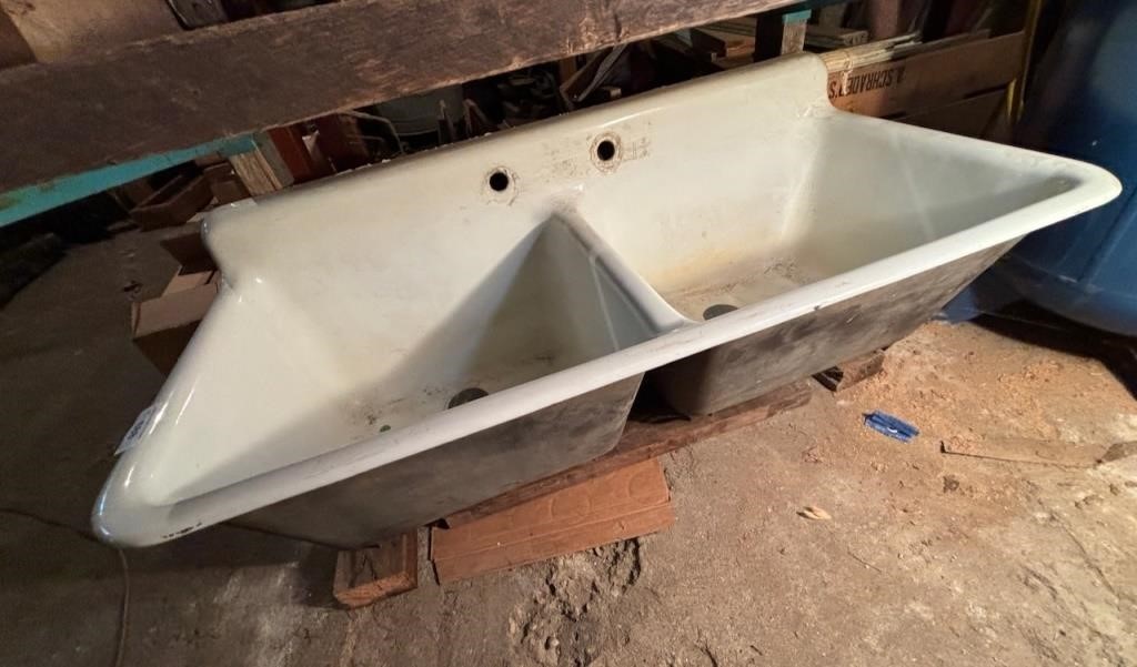 Enameled Cast Iron Double Sink