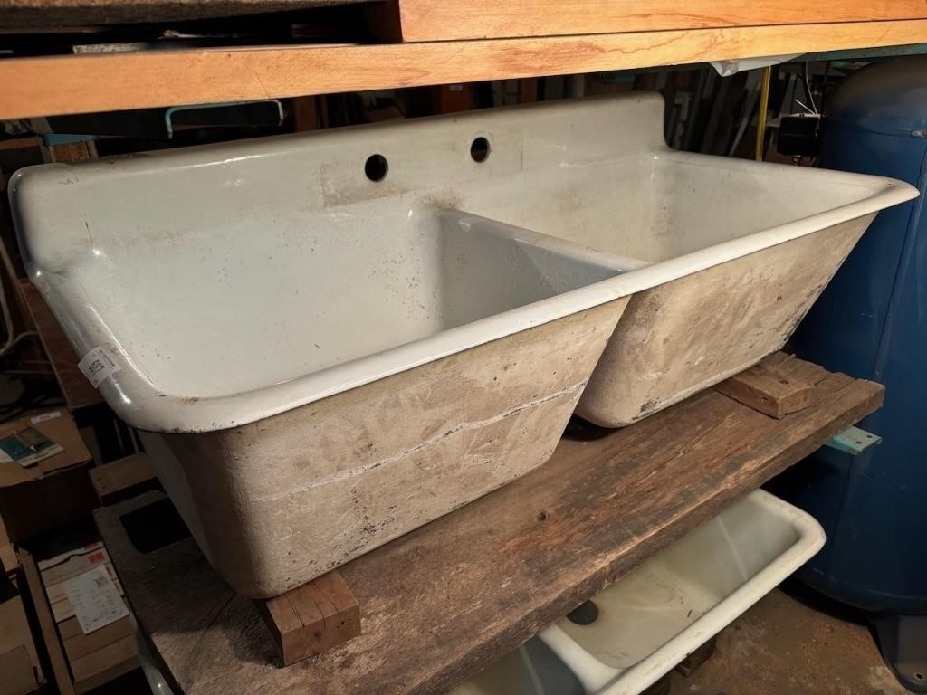 Enameled Cast Iron Double Sink