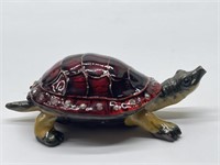 Enameled Turtle Trinket Dish w/ Crystals