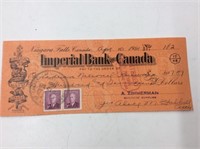 1951 Imperial Bank Of Canada Cancelled Cheque
