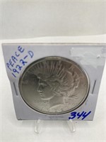 1922-D Peace  Dollar XF +