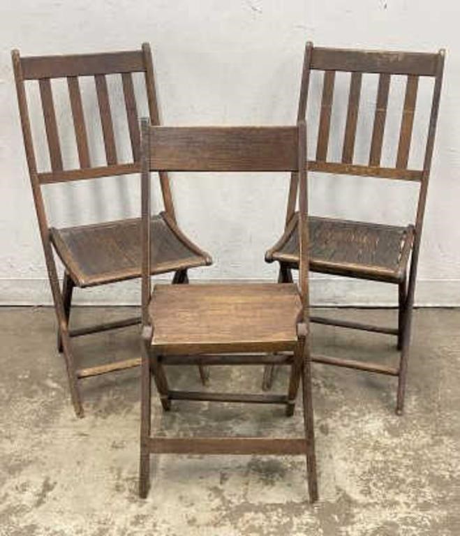 Vintage Wooden Folding Chairs