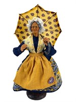 S.Peirano French Terracotta Doll Women W/umbrella