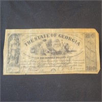1864 - 100 Dollar State of Georgia Bill
