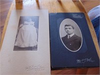 2 Cabinet Cards - Baby And A Genltleman