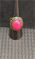 Pink oval fashion ring. Sz 8