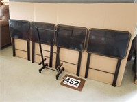 4 tv trays w/ stand - worn