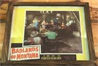 Wood Framed Badlands Of Montana Movie Poster