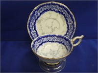 Coalport Blue Tea Cup & Saucer