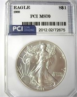 1988 Silver Eagle PCI MS70