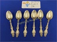 SIX WHITING LILY PATTERN COFFEE SPOONS