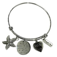 Social Worker Appreciation Charm Bangle Bracelet