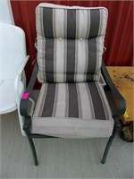 Metal patio chair with cushion