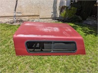 Red F250 Camper Shell w/ Clamps