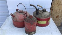 (3) Vintage Metal Gas Cans