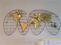 Large Metal World Wall Decoration