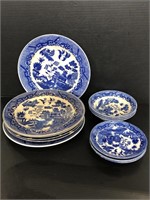 Vintage ceramic blue pattern dishes