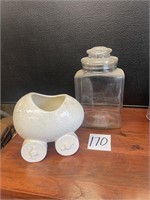 Antique apothecary jar & egg mobile