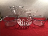 Assorted Clear Glass Decorator Serving Pieces
