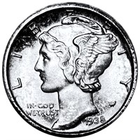 1938-D Mercury Silver Dime UNCIRCULATED