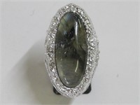 Sterling Silver Labradorite Ring Hallmarked