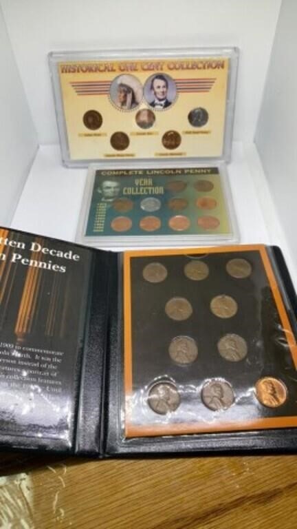 Lot of (3) Lincoln penny coin sets