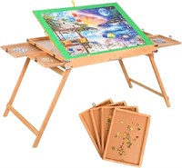 Fanwer Wooden Jigsaw Puzzle Table with Tilting Non