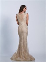Nude Dave and Johnny 3456 Sheer Lace Mermaid Prom