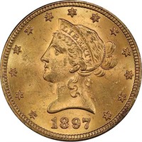 $10 1897 PCGS MS63+ CAC