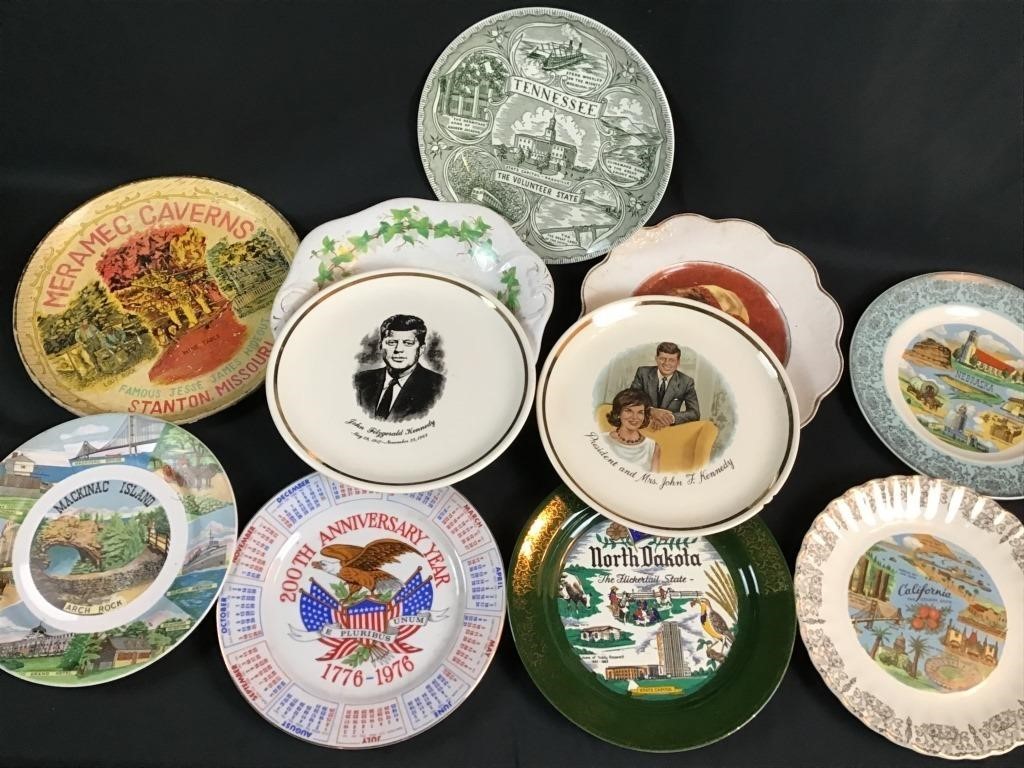 lot of souvenir plates