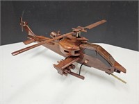 Wooden Helicopter 11 x 8" high