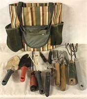GARDEN TOOL BAG AND CONTENTS