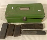 METAL TOOLBOX AND SHARPENING STONES
