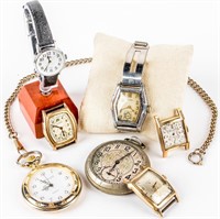 Vintage Mixed Pocket Watches, Wrist, Faces, Bands