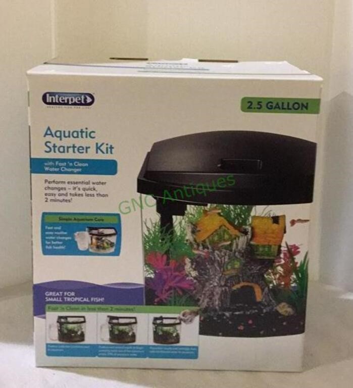 Aquatic starter kit aquarium 2.5 gallons - new in