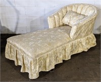 (F) Floral Silk Upholstered Chaise Lounge