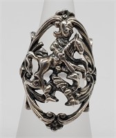 Vintage .835 Silver Knight Ring