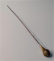 Victorian Moorish Brass Tear Drop Hat Pin