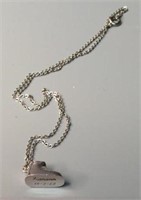 Silver Necklace with Baby Shoe Pendant