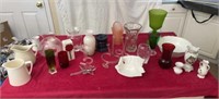 Vases including flower shaped , pitchers, swan,