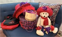 Red Hat Society Ladies Hat Lot with Extras